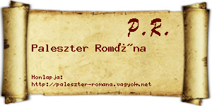 Paleszter Romána névjegykártya